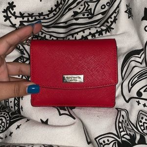Late spade keychain red wallet